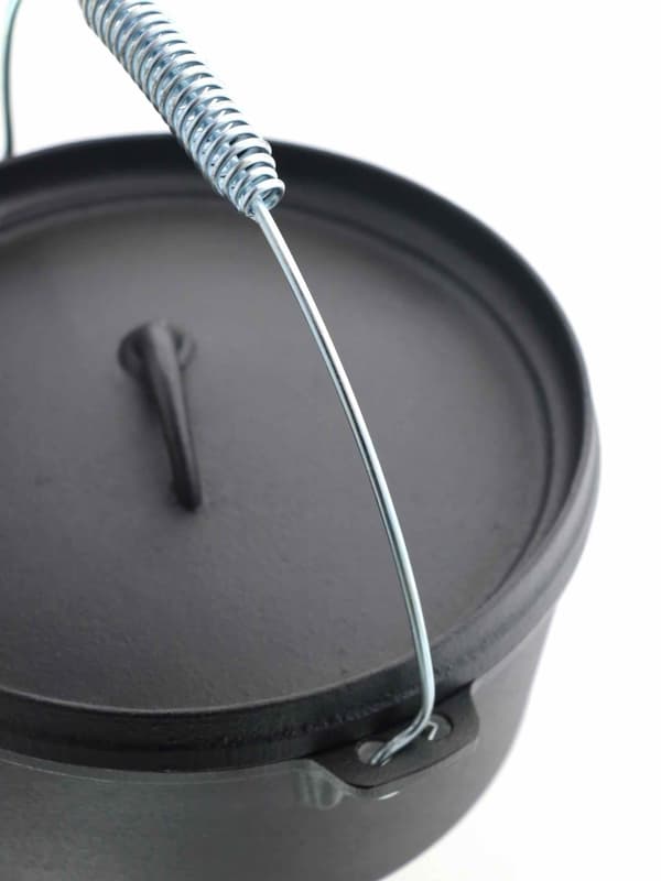 3L støbejerns jagtgryde med låg, massiv, til bål, grill