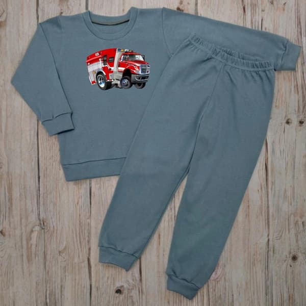 BARNPYJAMAS 140 för POJKAR 100 % bomull LASTBILSMÖRKE