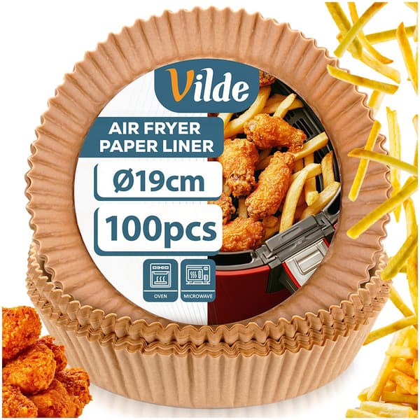 Papirindlæg til luftfritter rundt 19 cm 100 stk.