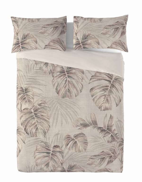 Pellavavuodevaatteet LENEN Print 220x200 Monstera Leaves 01