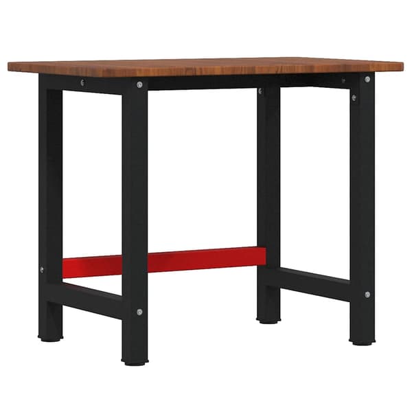 vidaXL arbejdsbord mørkebrunt 100x60x81,5 cm massivt egetræ