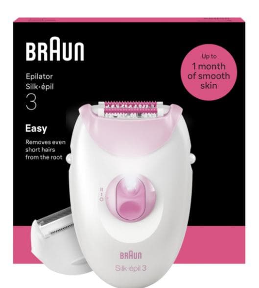 BRAUN SE3-031 Silk·épil 3 Epilator Vit och Rosa