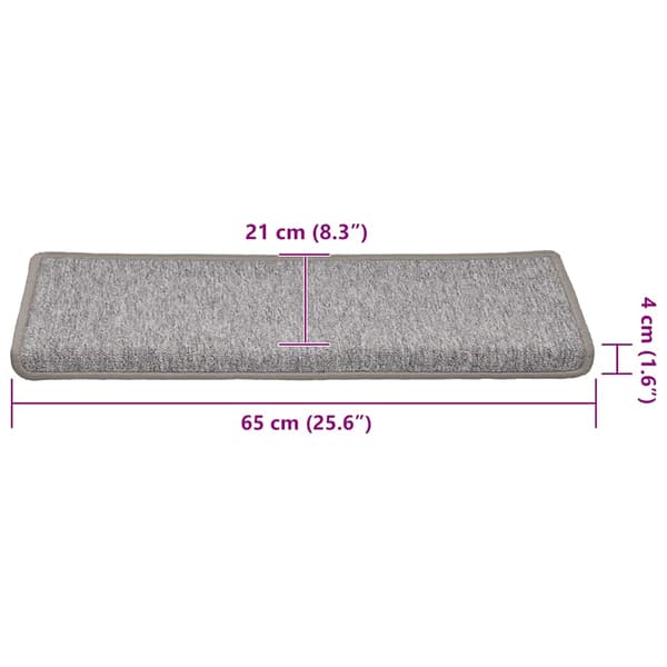 vidaXL Trappmattor 30 st 65x21x4 cm ljusgrå