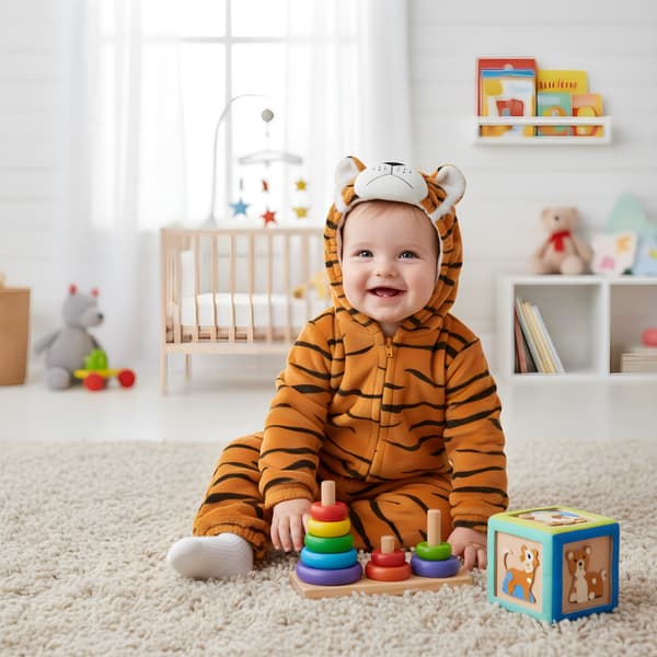 Heldragt til baby Tiger 80 cm