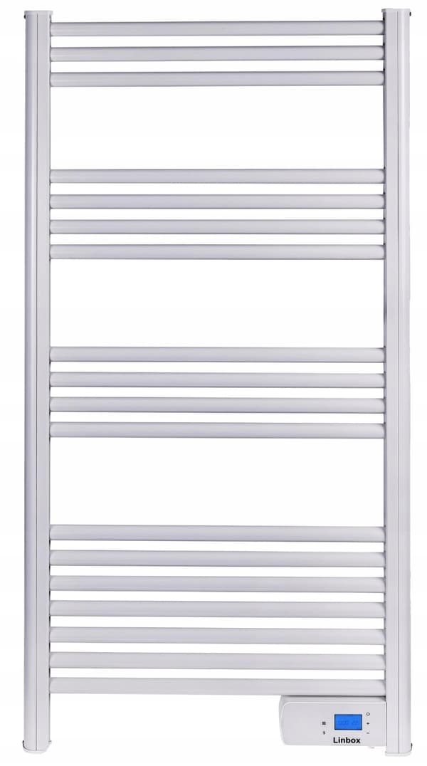 ELEKTRISK BADRUMSVÄRMARE 500W LCD-PROGRAMMERARE VÄGGSTEGE VIT