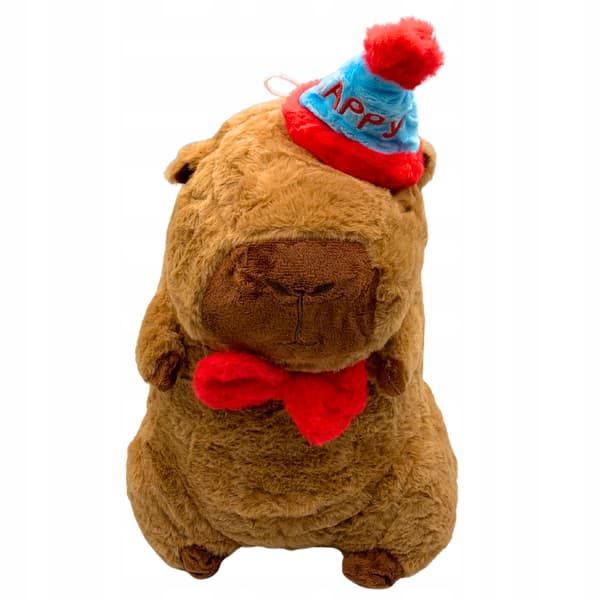 Pehmokapybara pehmolelu juhlahattu party-lelu 25 cm