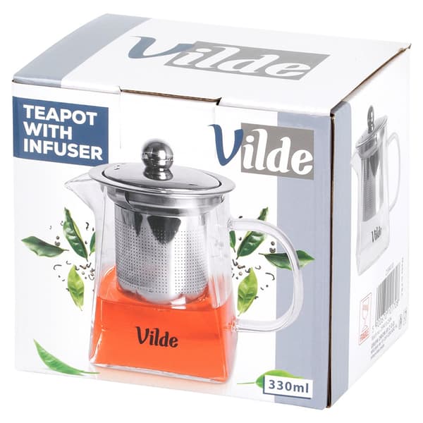 Glaskande med tebrygger varmebestandig 330 ml
