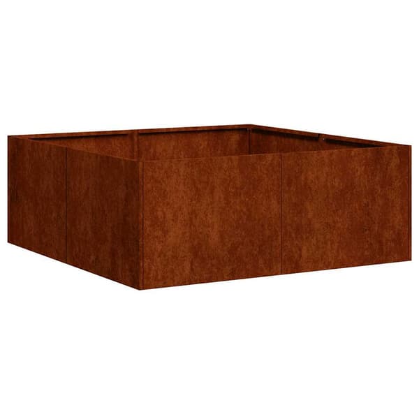 vidaXL rusten urtepotte 80x80x30 cm rustfrit stål