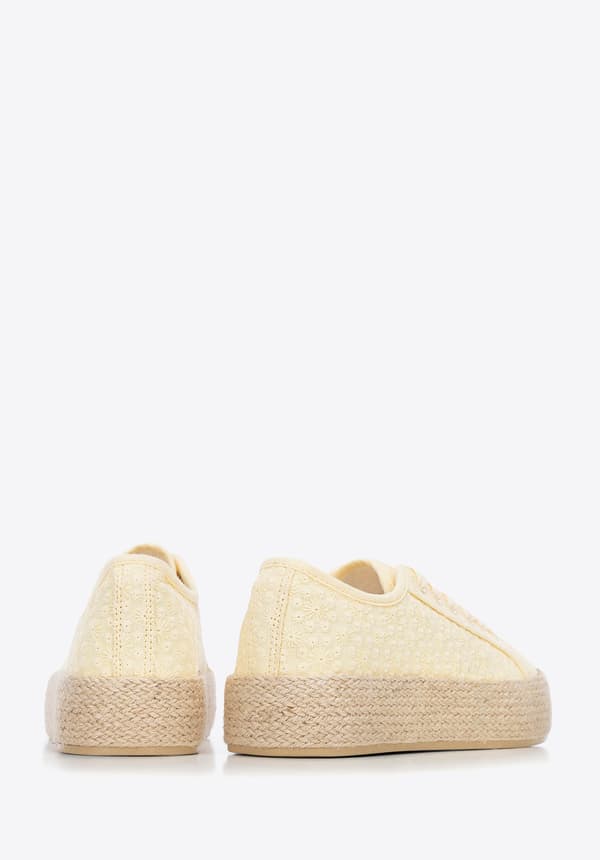 Wittchen Damesneakers med stråsåler, gule, syntetisk materiale
