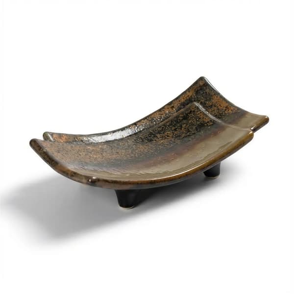 REKTANGULÆR KERAMISK TALLERKE TIL SERVERING AF SUSHI OG DESSERTER 17×11x2,2 CM