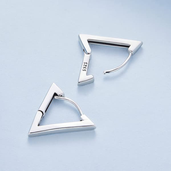 Triangelformade silverörhängen med spännen, silver 925