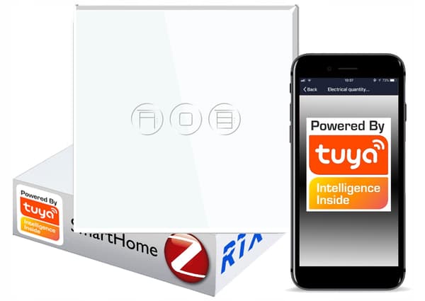 Tuya Zigbee Touch Glas Rullegardin Afbryder Hvid