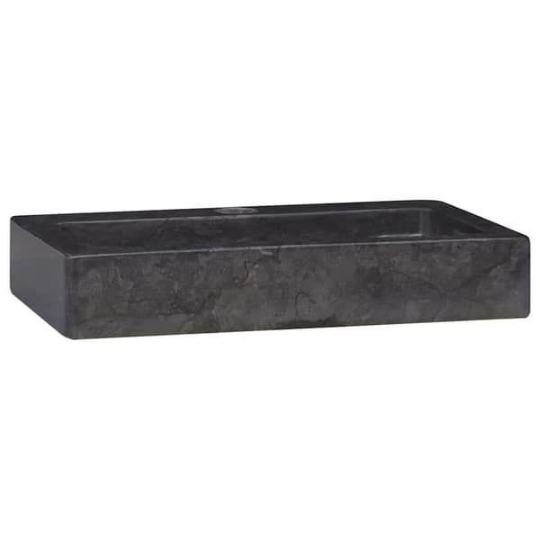 vidaXL vægmonteret håndvask sort 38x24x6,5 cm marmor