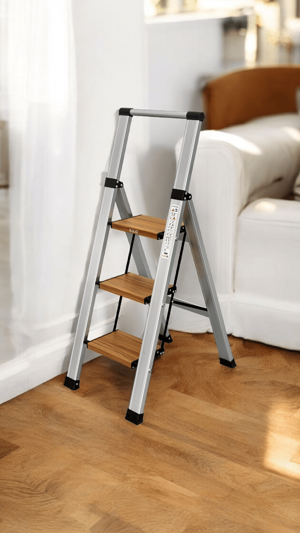 3-stegsstege för hemmet | Hopfällbar - aluminium - ILILO FIT SW