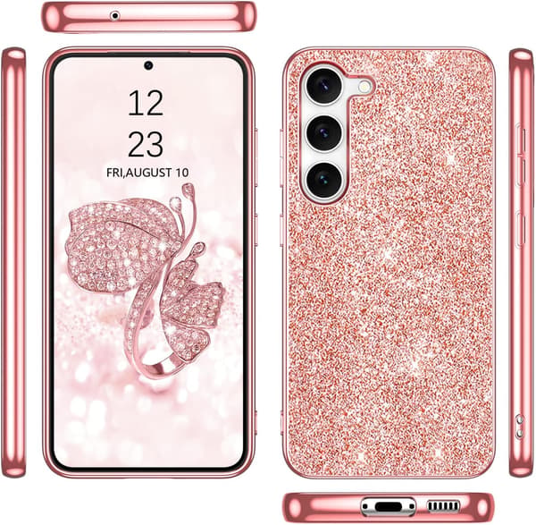 ROSEGOLD ETUI TIL SAMSUNG GALAXY S23+ GLITTER STRONG