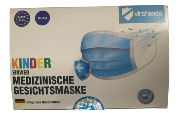 Medicinsk barnmask 3-lagers engångs blå Viershields 50 st