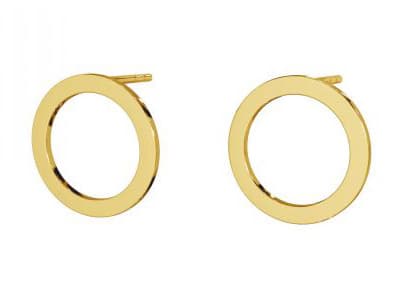 Guld Hoop Øreringe Forgyldte Sølv Dame Øreringe Store Hoops 13mm