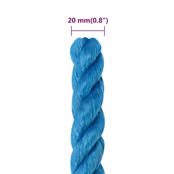 vidaXL arbejdsreb, blå, 20 mm, 50 m, polypropylen