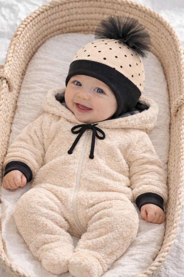 Pigerhue 46-48 Muslin + Bomuld BINDEPOMPON Forår Sommer BEIGE