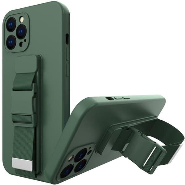 Repfodral gelfodral med snodd kedja väska snodd iPhone 11 Pro mörkgrön