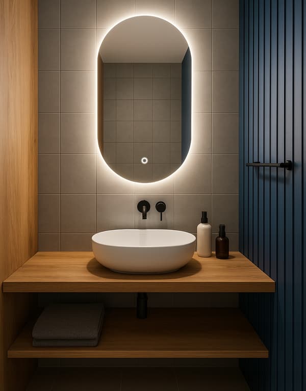 Oval LED Mirror 70x110 with Touch Switch Waterproof IP65 LUNA