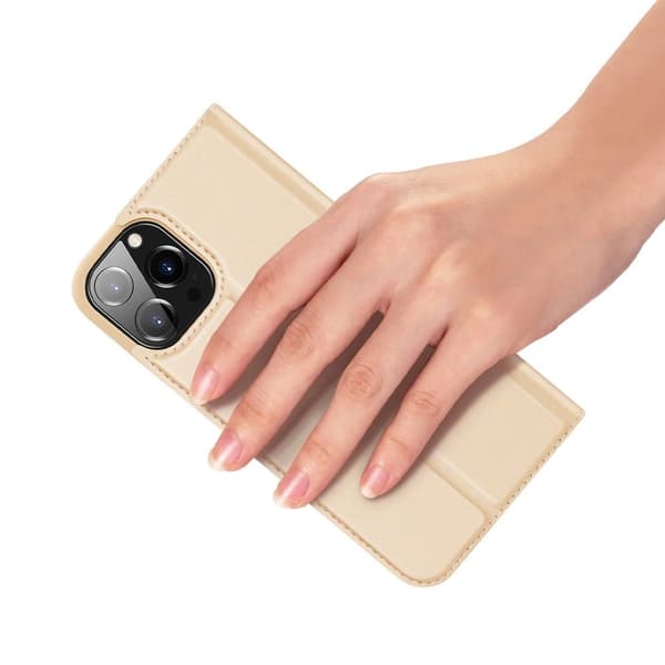 Dux Ducis Skin Pro Hölsterfodral med Flip iPhone 13 Pro Guld