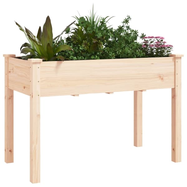 vidaXL Växtställ med foder 118x59x76 cm granträ