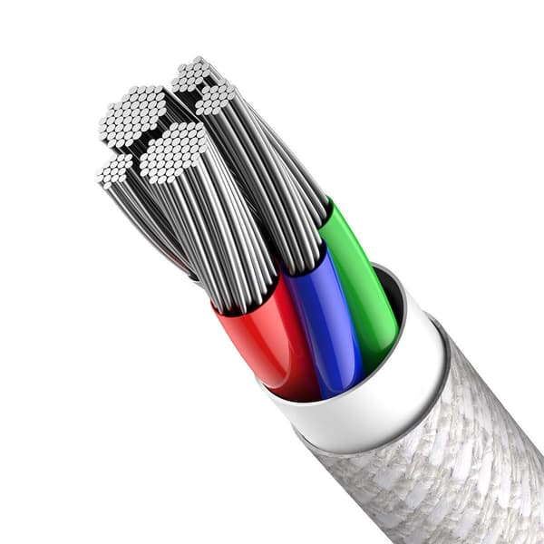 Baseus Högdensitetsflätad USB-C till Lightning-kabel, 20W, 5A, PD, 1m (vit)