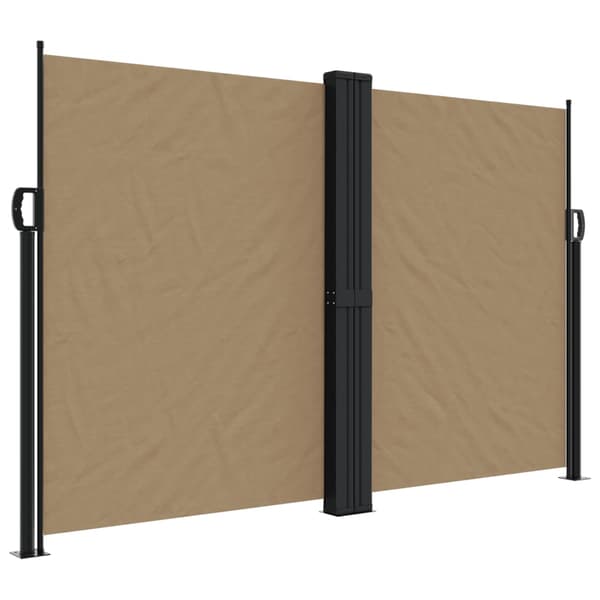 vidaXL Utfällbar sidomarkis, taupe, 160x1200 cm