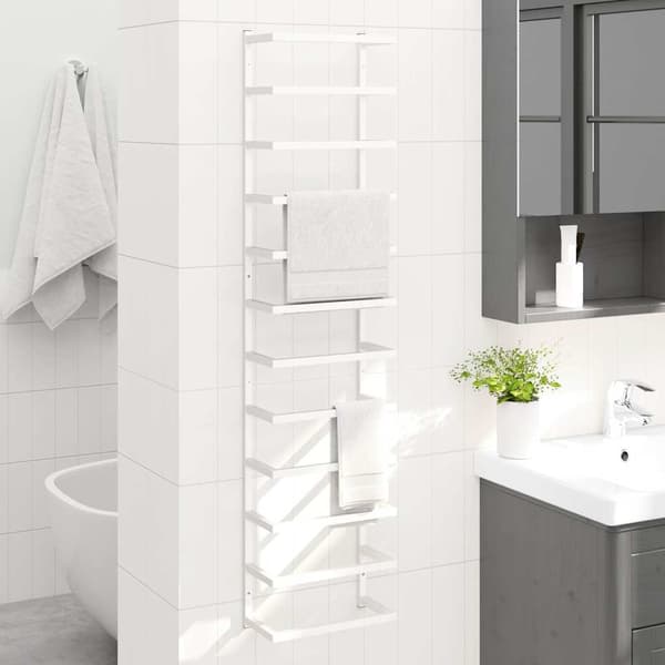 vidaXL Handduksställ vit 24x12x96 cm stål