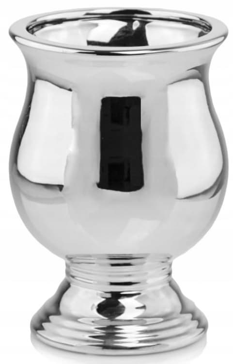 Keramisk blomkruka urna silver 21 cm