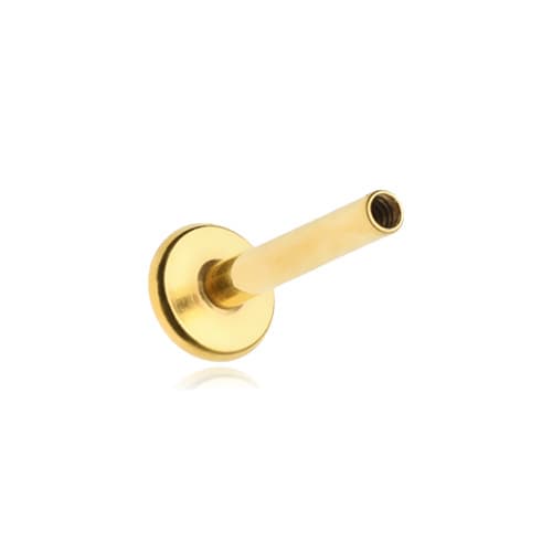Guld labret ørestik - indvendig gevind - CZ-004 1.2/9