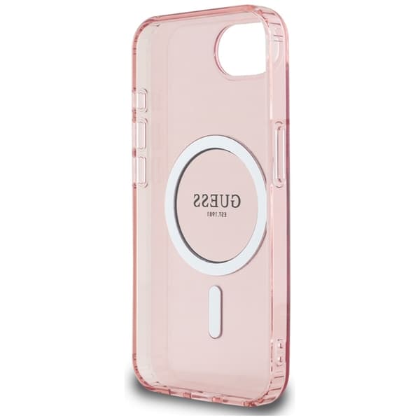 Guess IML Glitter Circle MagSafe – Etui til iPhone 16e (lyserød)