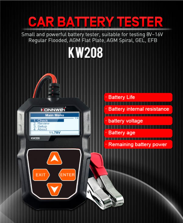 Batteritest Konnwei KW208