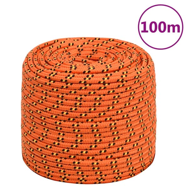 vidaXL sejltov, orange, 6 mm, 100 m, polypropylen