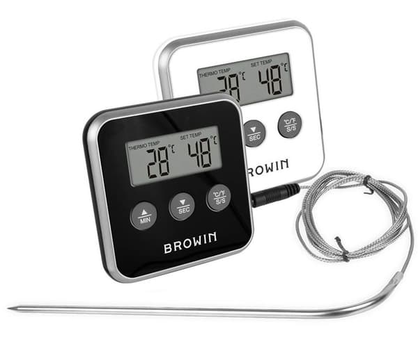 Elektronisk kulinarisk termometer 0-250°C vit och svart
