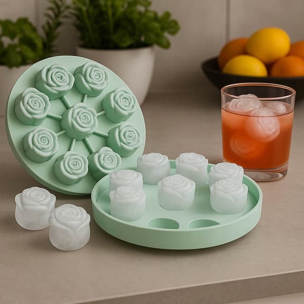 4x SILIKONE ISTERTNINGFORM ROSE 3D Chokoladeisforme