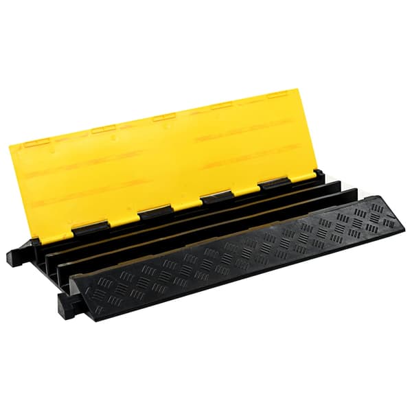 vidaXL kabelrampe, 3-kanals, gummi, 93 cm