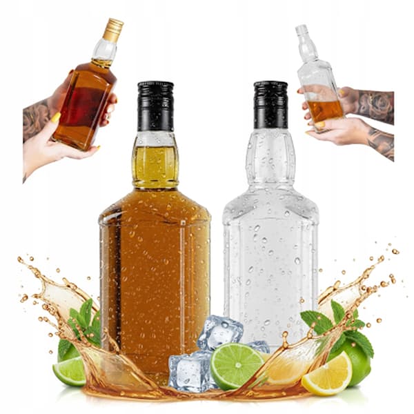 DANIEL 500ml flaske til whisky, brandy, bourbon, 0,5L glasflasker, Bimberek