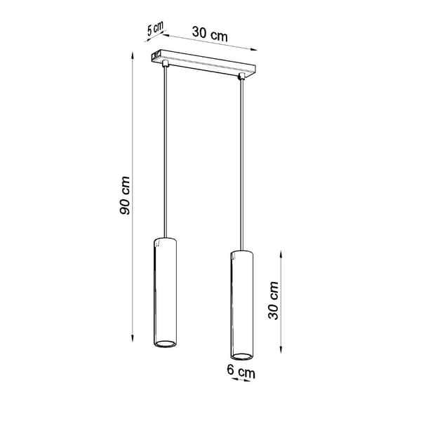 LAGOS 2 GU10 HÆNGELAMPE SORT SOLLUX SL.0328