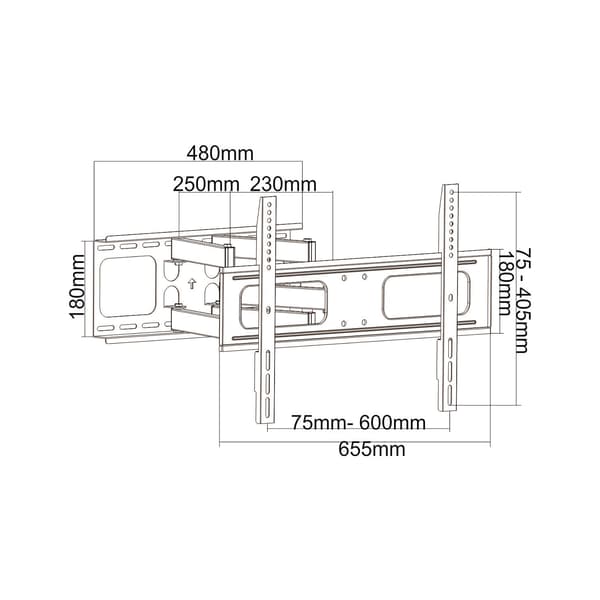 Cabletech väggfäste för TV 37"-80" robust med justering