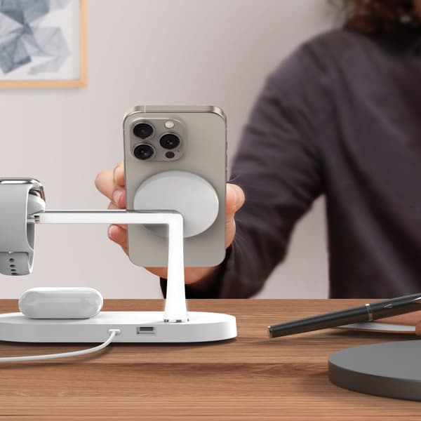TECH-PROTECT A12 3-i-1 magnetisk Magsafe trådløs oplader hvid