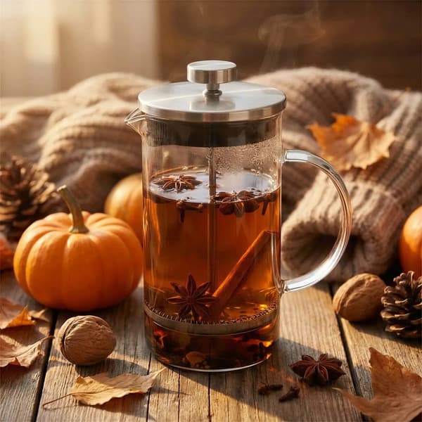 PISTON-INFUSER 800 ML SØLVKANDE TIL KAFFE OG TE Ø9 CM