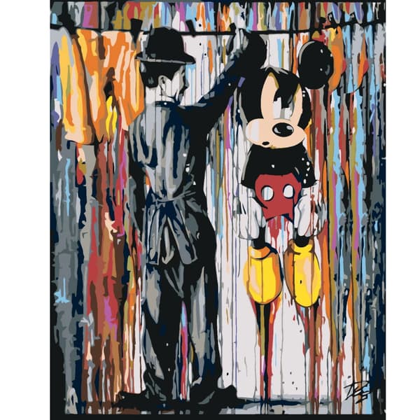 MALING EFTER TAL MED RAMME Billeder til maleri - Mickey Mouse 40x50 cm