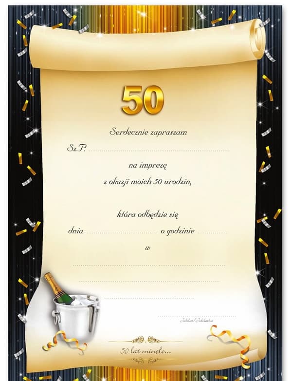 Invitation til 50-års fødselsdag, 1 stk.