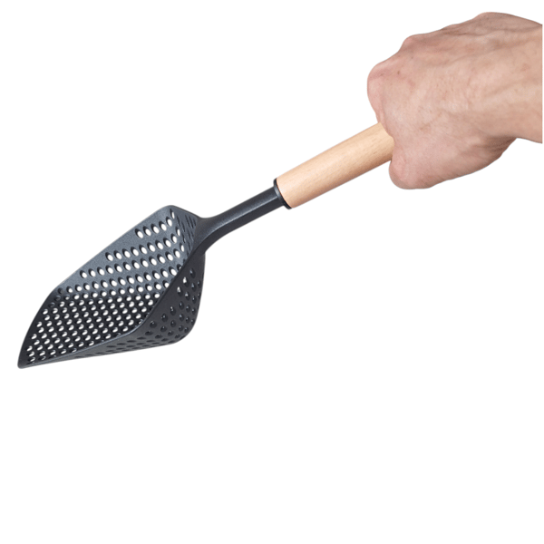 Knidsked med avrinning, nylon, trä, 36 cm
