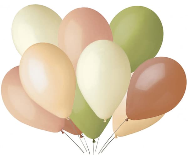 Pastellfärgade Boho-ballonger 25 cm 10 st