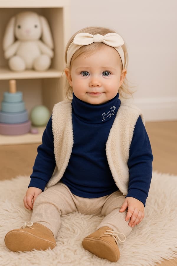 Baby polotröja 80 sweatshirt barnkläder med tryck marinblå