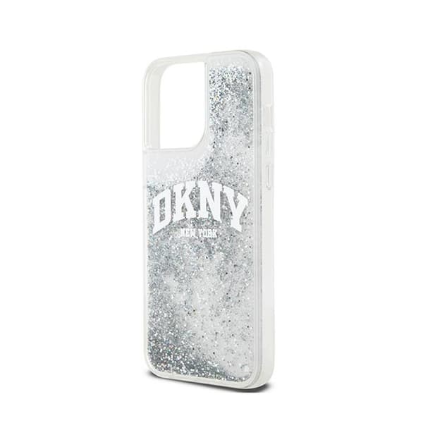 DKNY Liquid Glitter Big Logo - iPhone 15 Pro Max-skal (vitt)