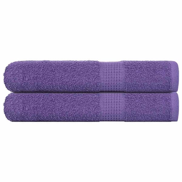 vidaXL Bastuhanddukar, 2 st, lila, 80x200 cm, 100 % bomull